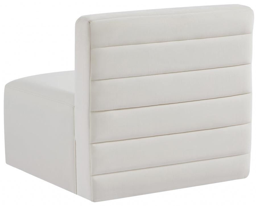 Quincy Velvet Upholstered Comfort Armless Modular Chair