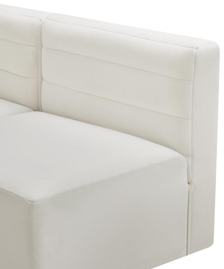 Quincy Velvet Upholstered Comfort Armless Modular Chair