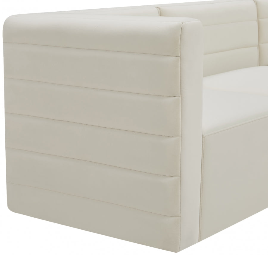Quincy Velvet Upholstered Comfort Armless Modular Chair