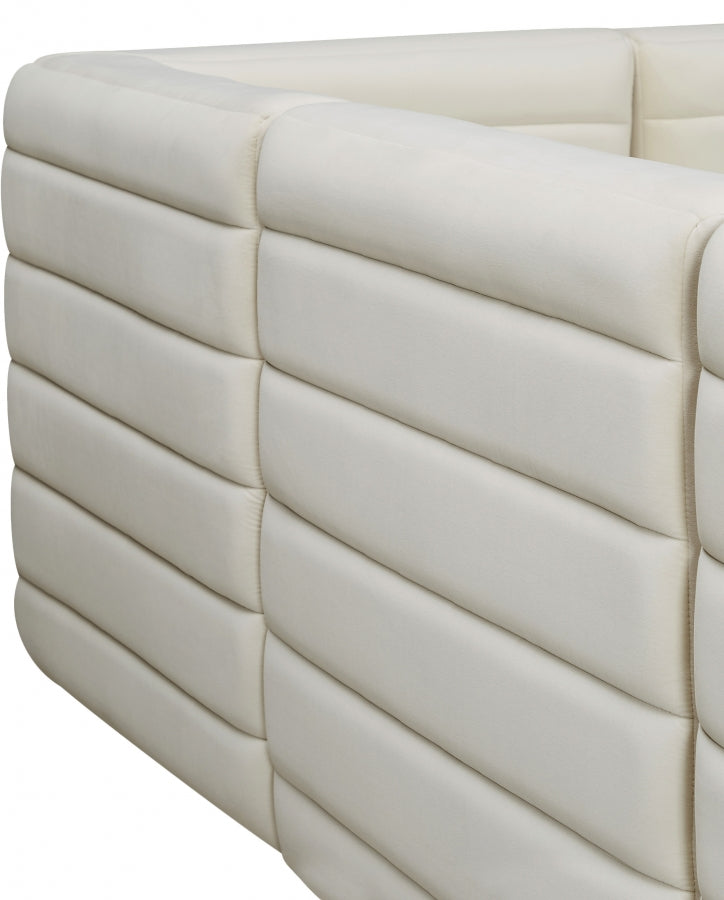 Quincy Velvet Upholstered Comfort Armless Modular Chair