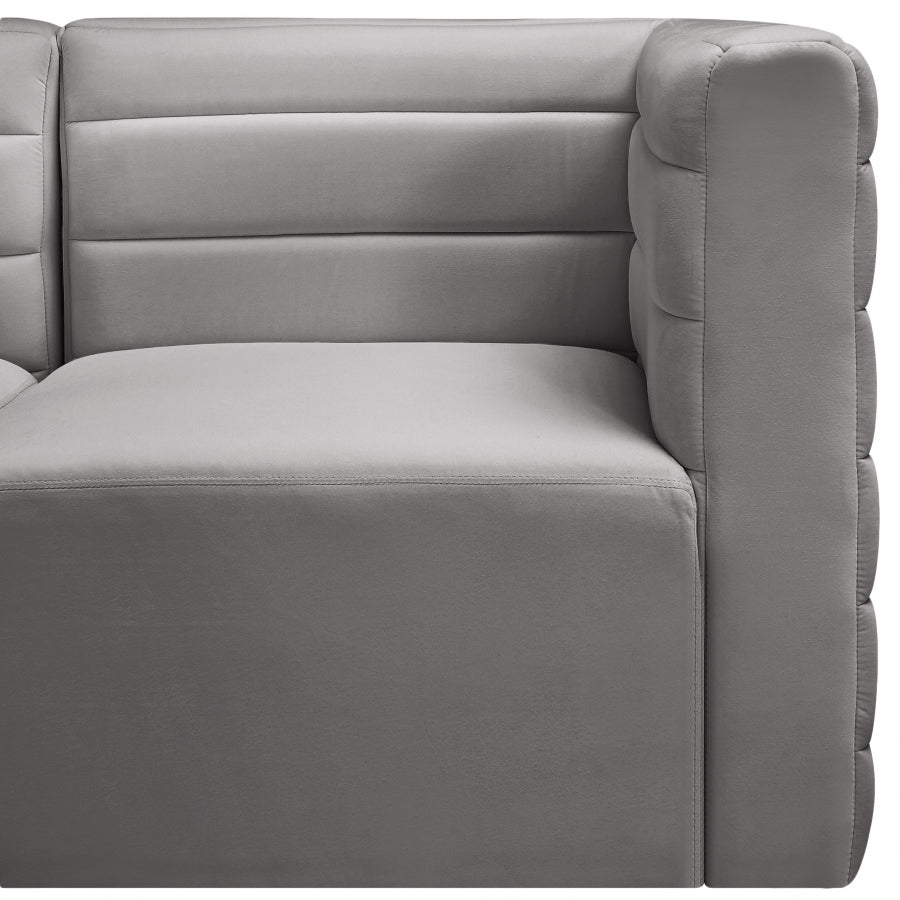 Quincy Velvet Upholstered Comfort Armless Modular Chair