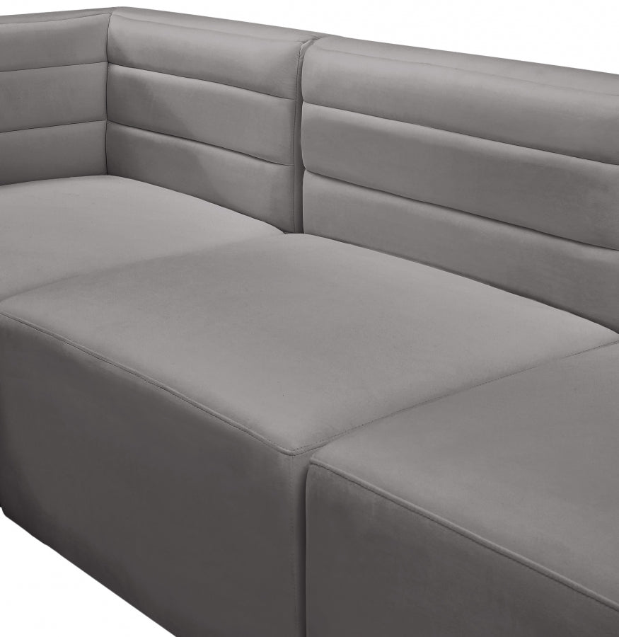 Quincy Velvet Upholstered Comfort Armless Modular Chair