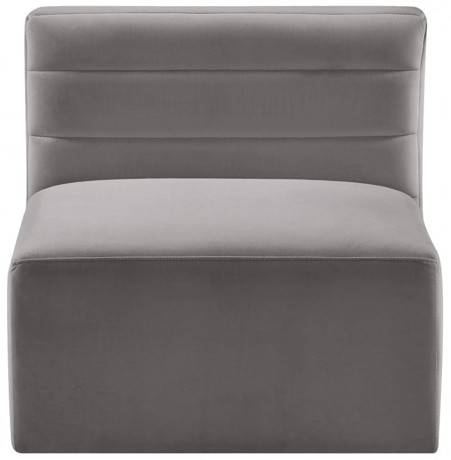 Quincy Velvet Upholstered Comfort Armless Modular Chair