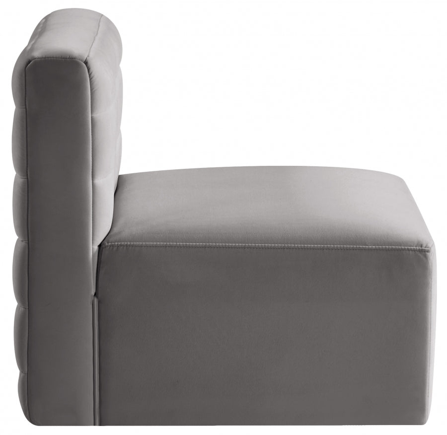 Quincy Velvet Upholstered Comfort Armless Modular Chair