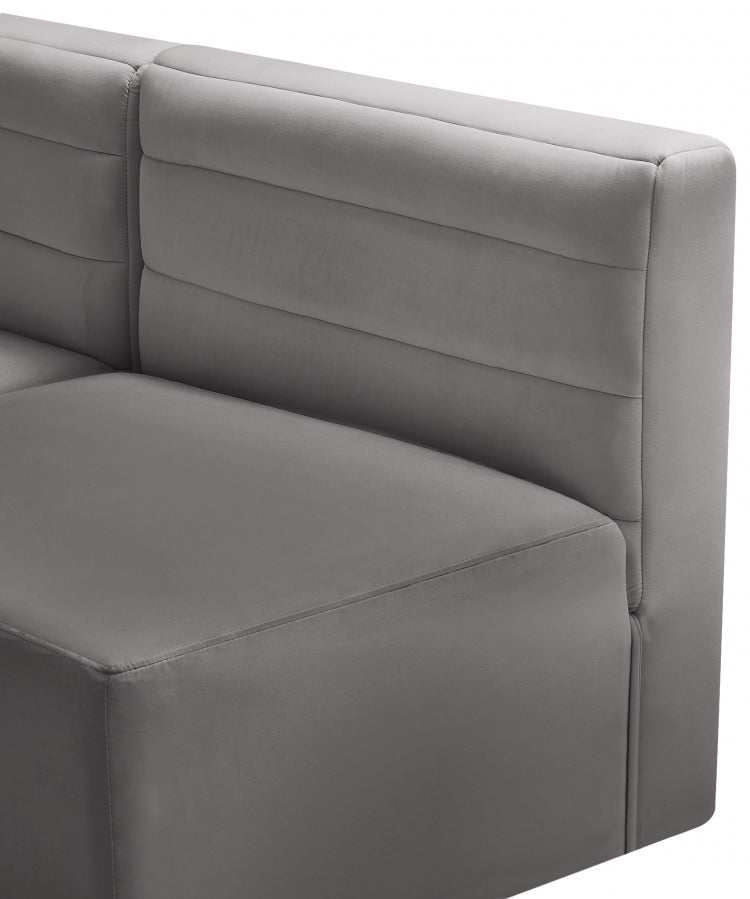 Quincy Velvet Upholstered Comfort Armless Modular Chair