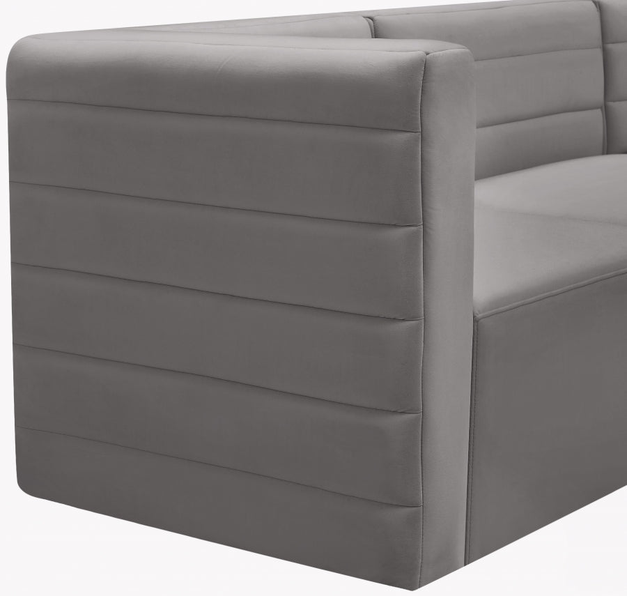 Quincy Velvet Upholstered Comfort Armless Modular Chair