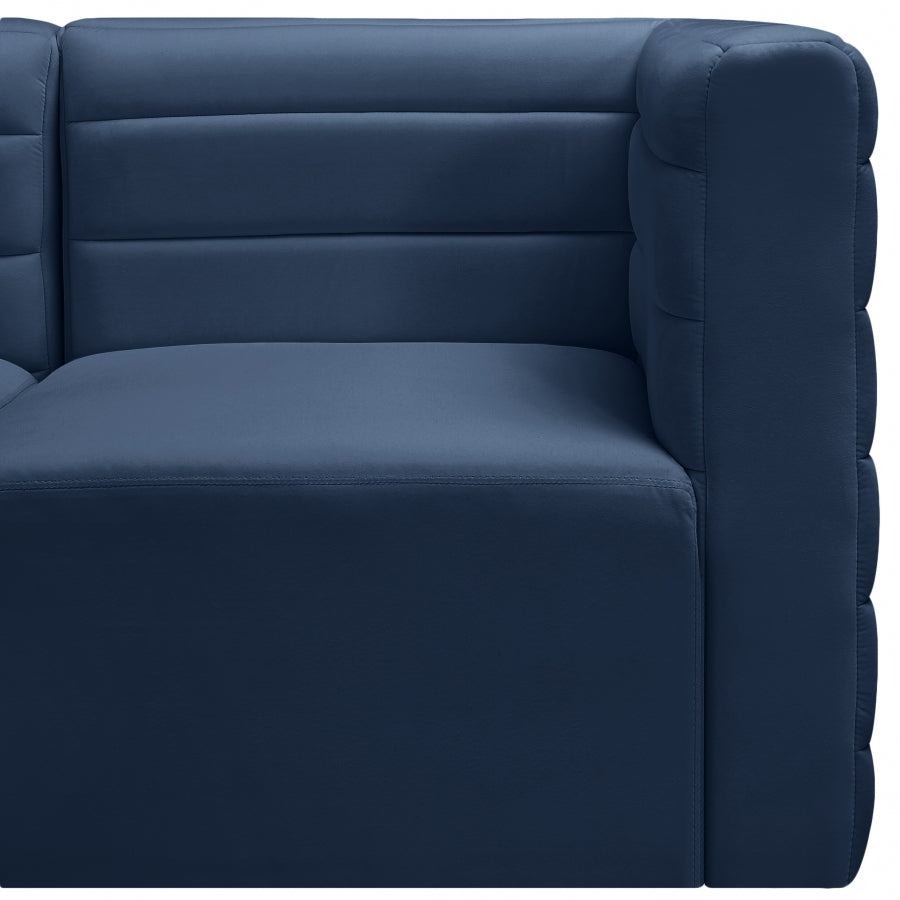 Quincy Velvet Upholstered Comfort Armless Modular Chair