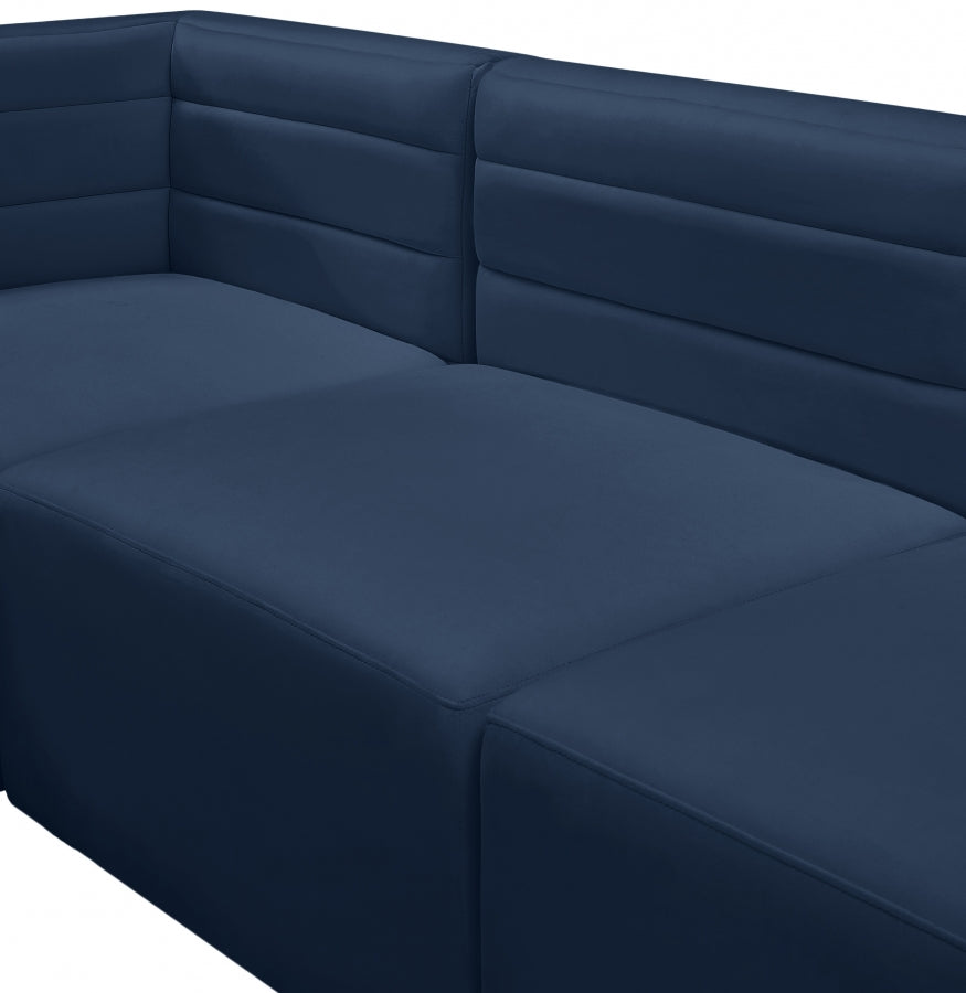 Quincy Velvet Upholstered Comfort Armless Modular Chair