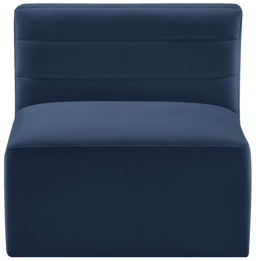 Quincy Velvet Upholstered Comfort Armless Modular Chair