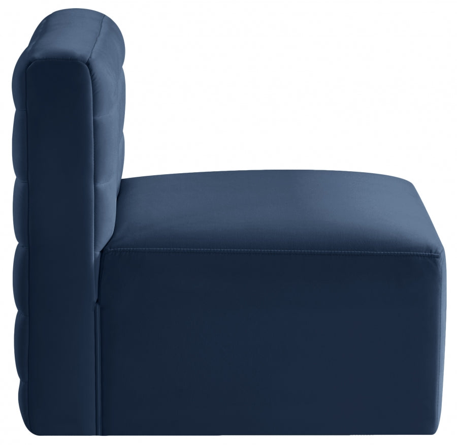 Quincy Velvet Upholstered Comfort Armless Modular Chair