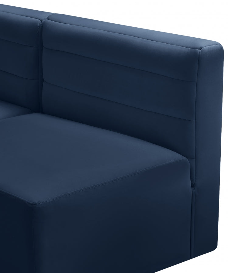 Quincy Velvet Upholstered Comfort Armless Modular Chair