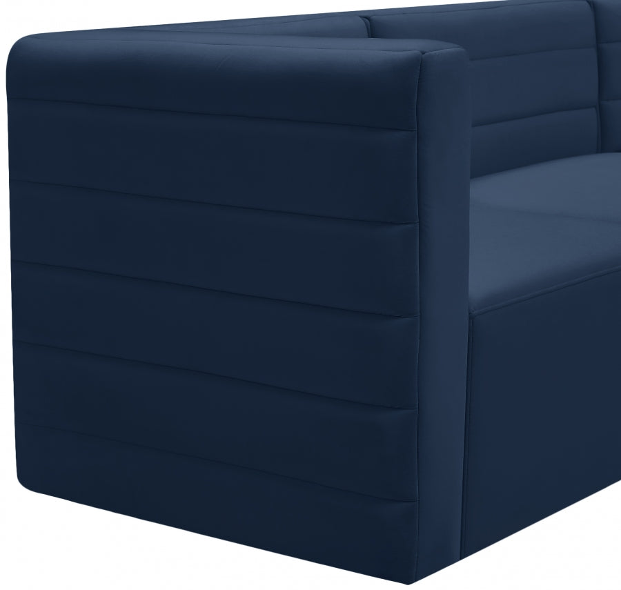 Quincy Velvet Upholstered Comfort Armless Modular Chair