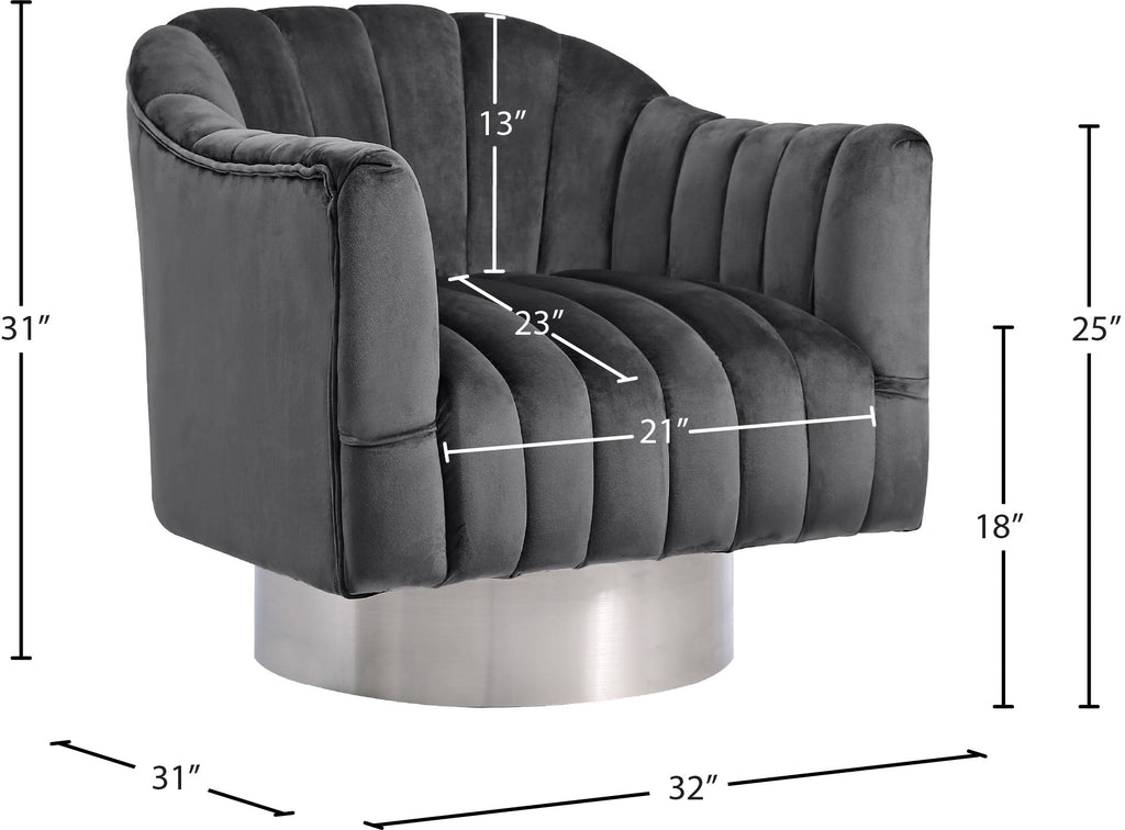 Farrah Velvet Upholstered Swivel Accent Chair