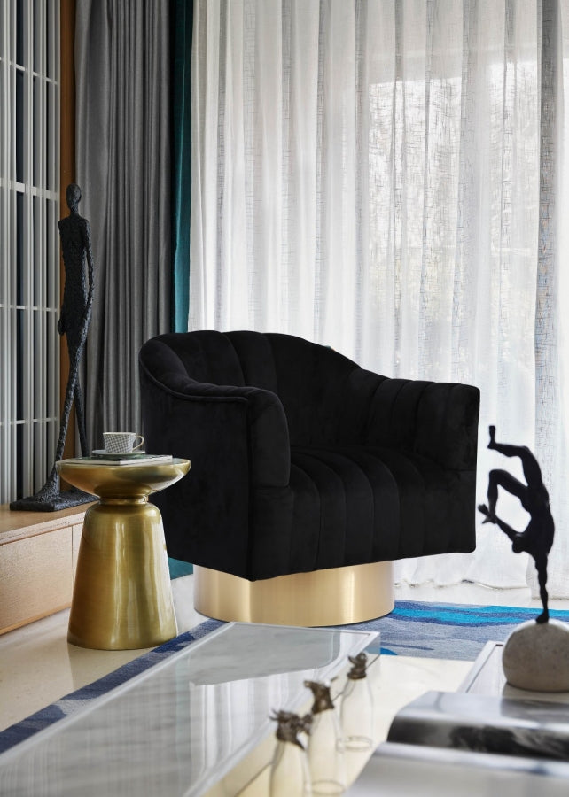 Farrah Velvet Upholstered Swivel Accent Chair