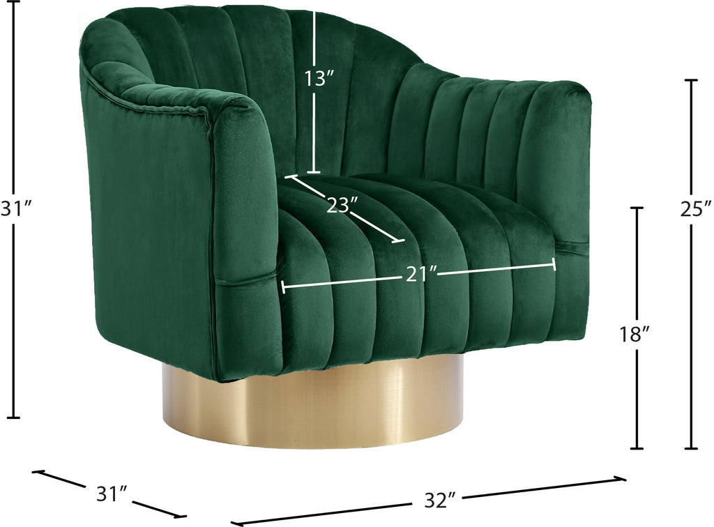 Farrah Velvet Upholstered Swivel Accent Chair