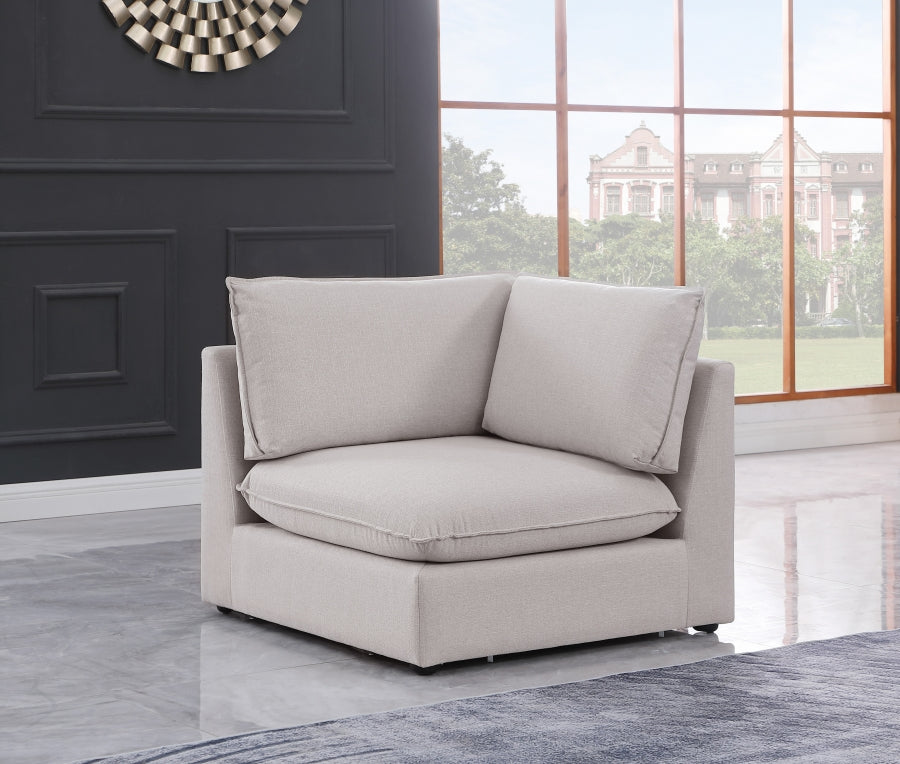 Mackenzie Linen Textured Fabric Upholstered Corner Modular Chair