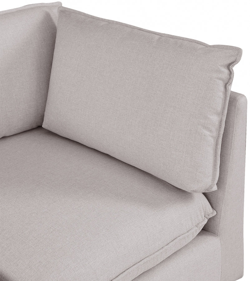 Mackenzie Linen Textured Fabric Upholstered Corner Modular Chair