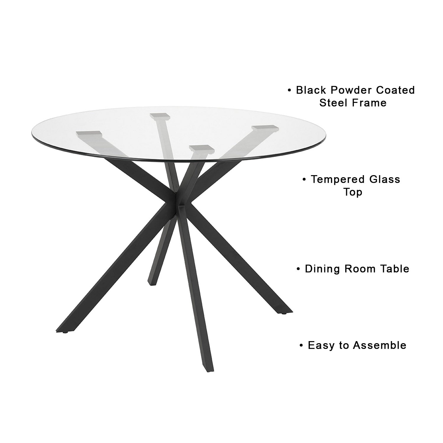 Frances Dining Table Black Frame