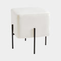 Kube Ottoman Ivory Velvet