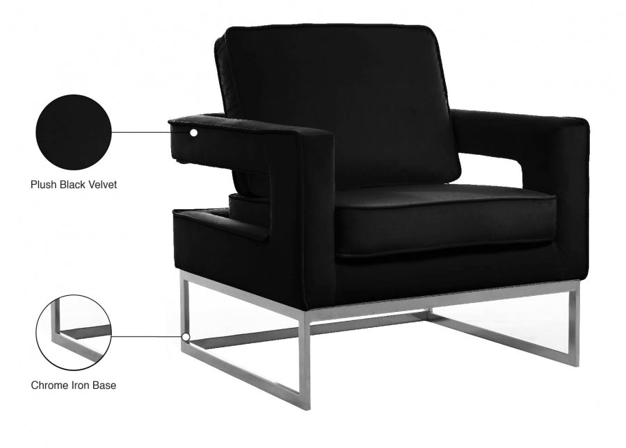 Noah Velvet Upholstered Accent Chair