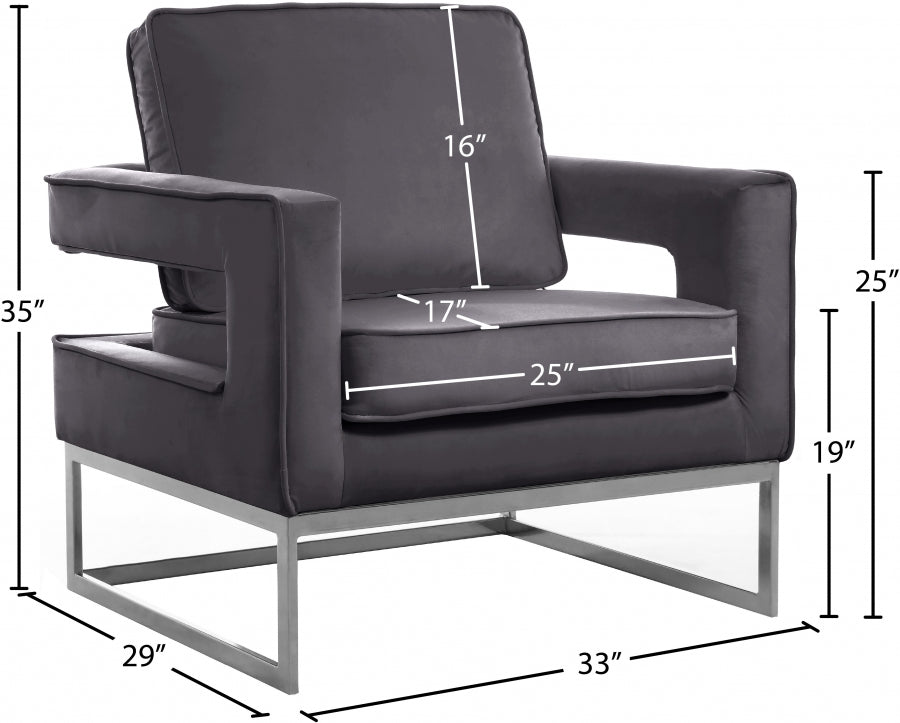 Noah Velvet Upholstered Accent Chair