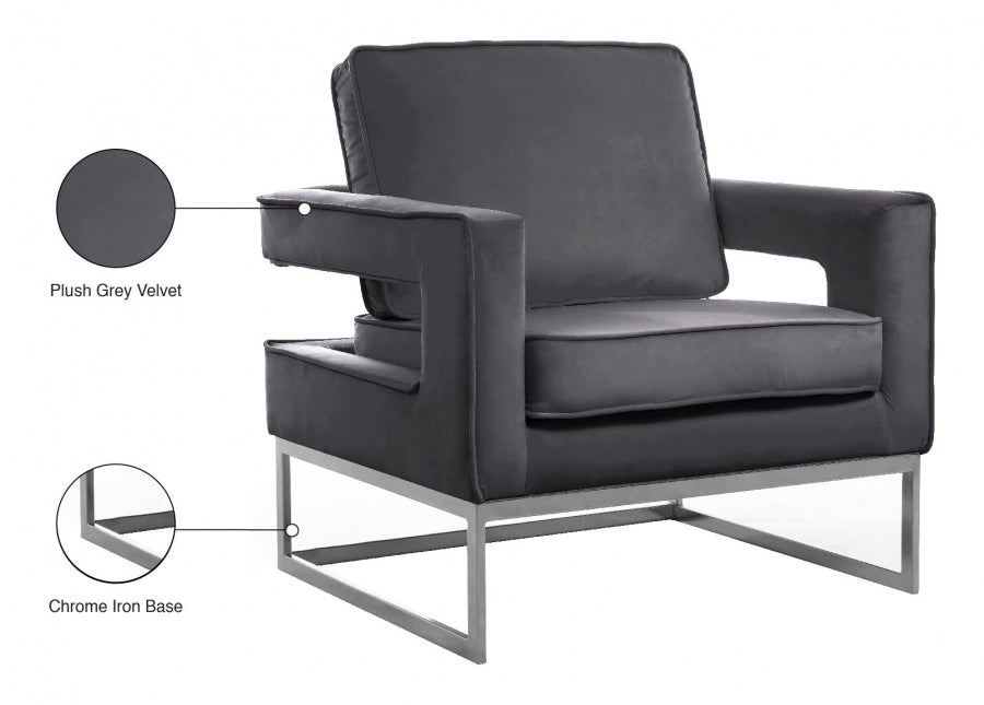 Noah Velvet Upholstered Accent Chair