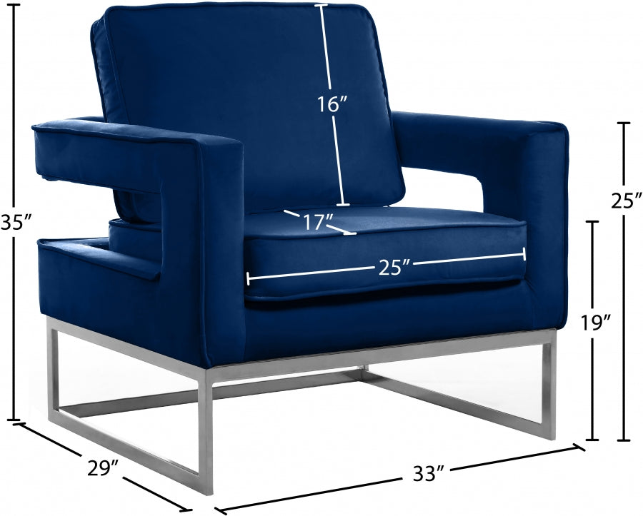 Noah Velvet Upholstered Accent Chair