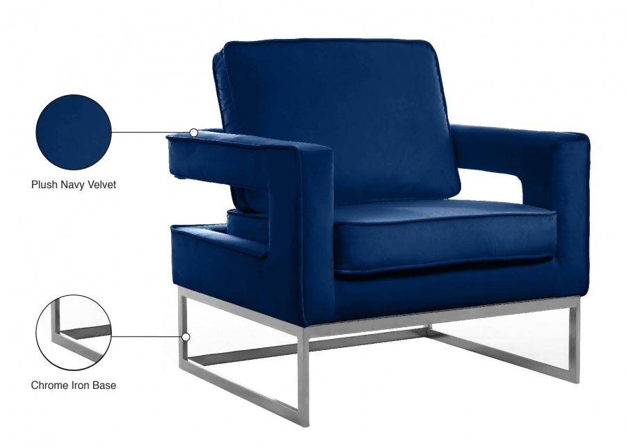 Noah Velvet Upholstered Accent Chair