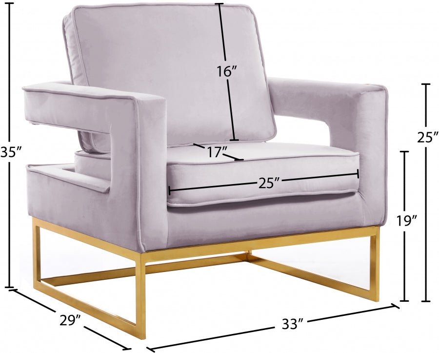 Noah Velvet Upholstered Accent Chair