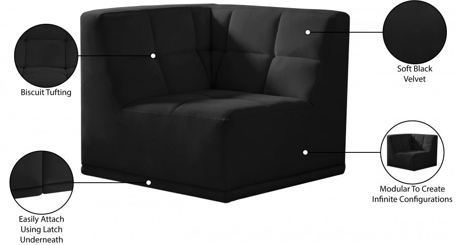 Relax Velvet Upholstered Corner Modular Chair
