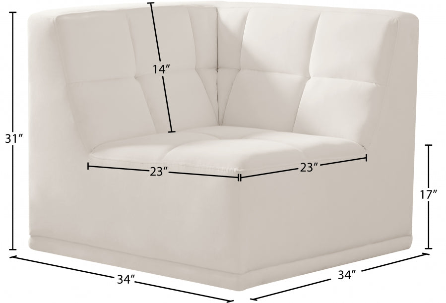 Relax Velvet Upholstered Corner Modular Chair