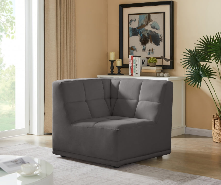 Relax Velvet Upholstered Corner Modular Chair