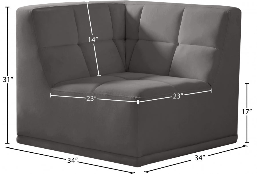 Relax Velvet Upholstered Corner Modular Chair