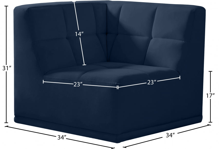 Relax Velvet Upholstered Corner Modular Chair