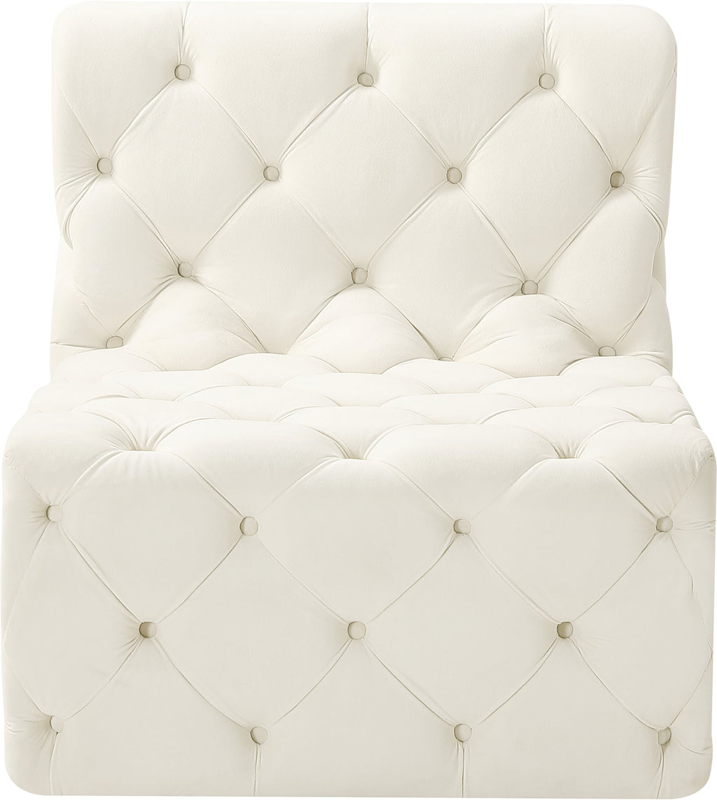 Tuft Velvet Upholstered Armless Modular Chair
