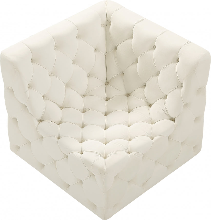 Tuft Velvet Upholstered Corner Modular Chair