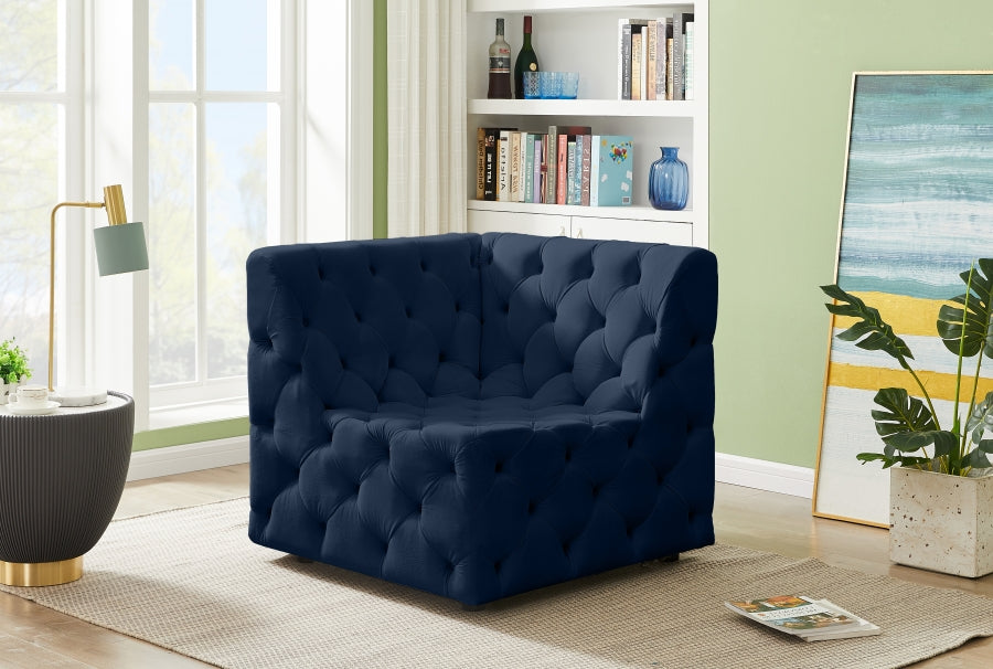 Tuft Velvet Upholstered Corner Modular Chair