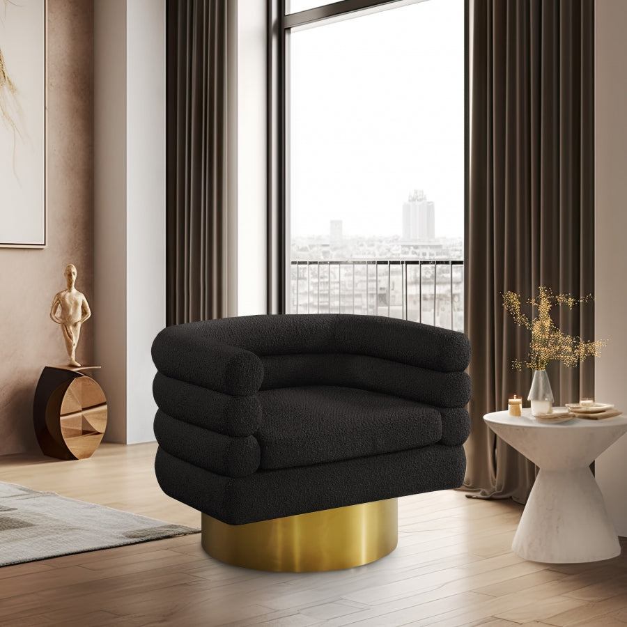 Tessa Boucle Fabric Upholstered Swivel Accent Chair
