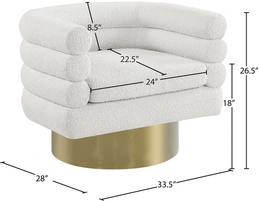 Tessa Boucle Fabric Upholstered Swivel Accent Chair