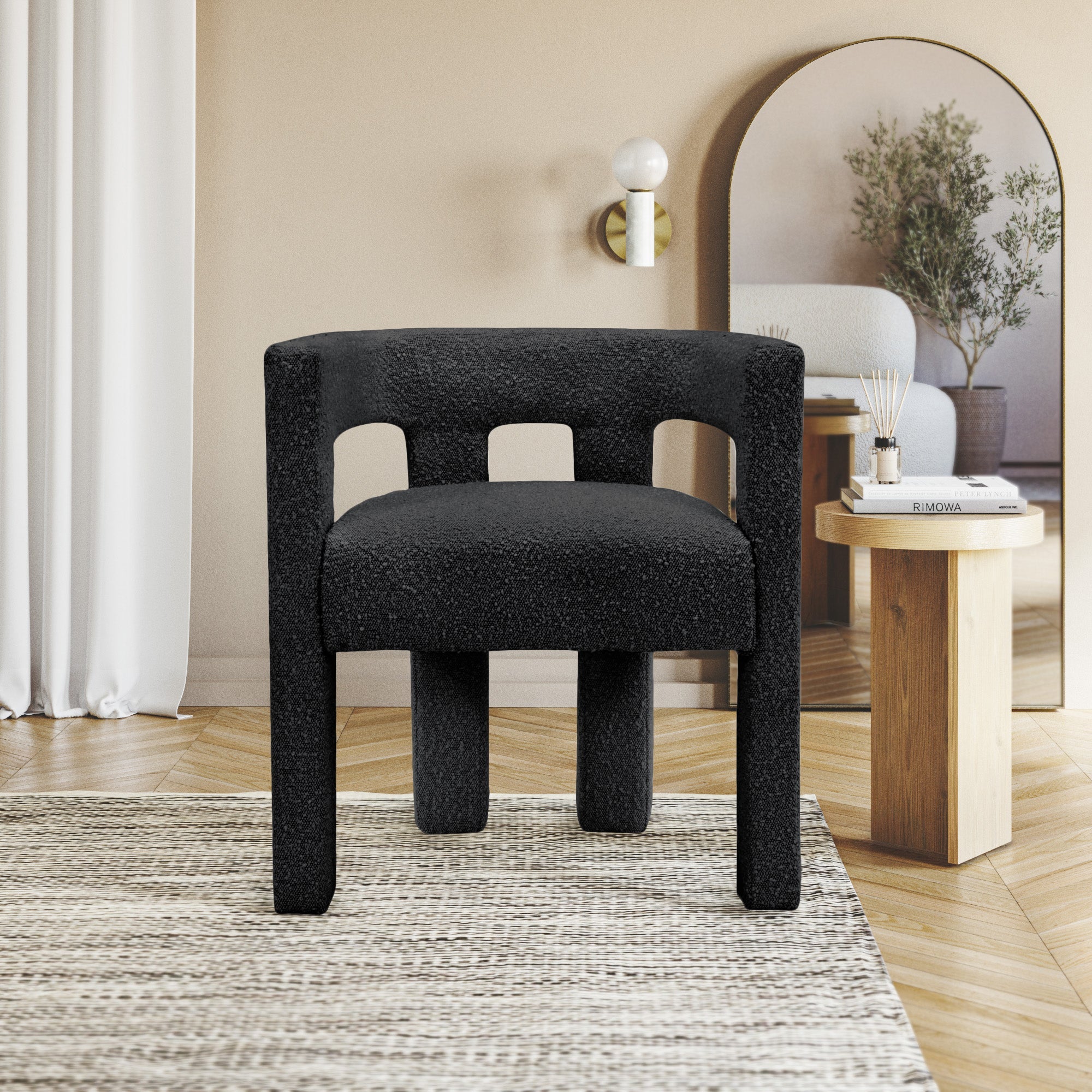Athena Boucle Fabric Upholstered Accent | Dining Chair