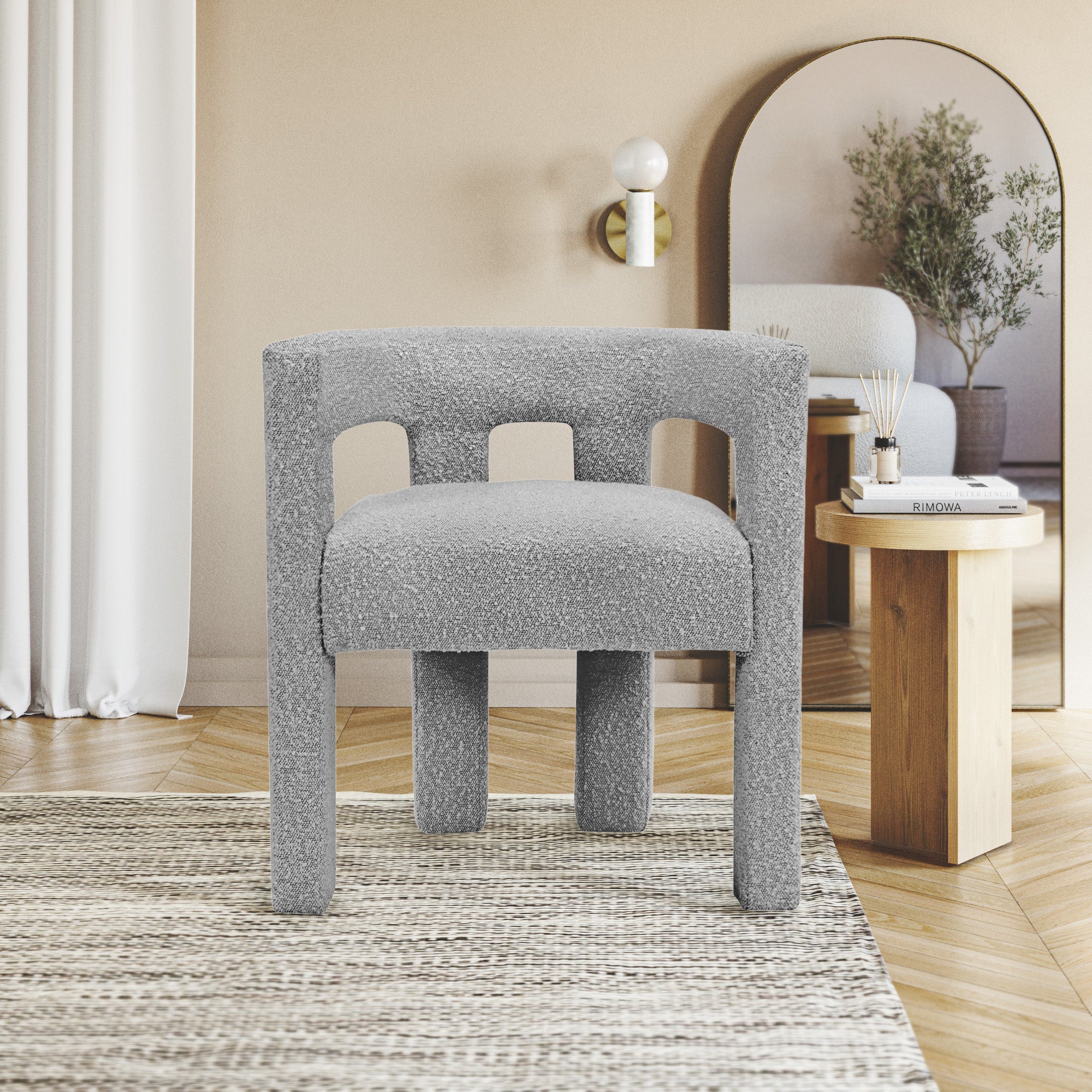 Athena Boucle Fabric Upholstered Accent | Dining Chair