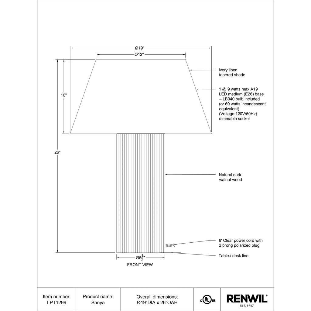 Sanya Table Lamp