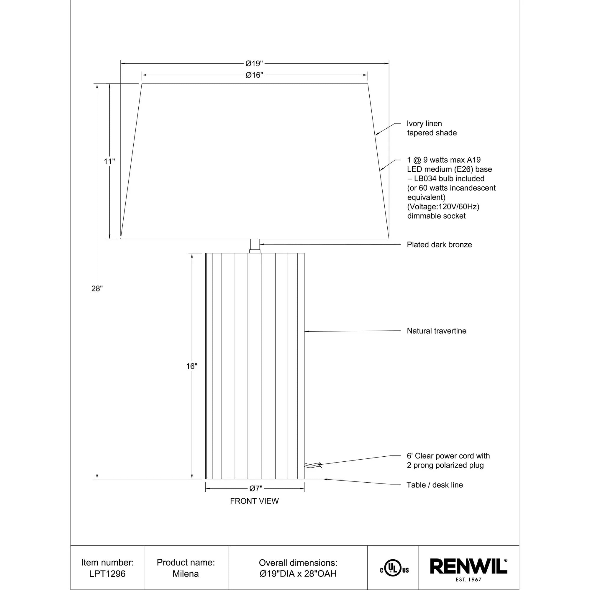 Milena Table Lamp