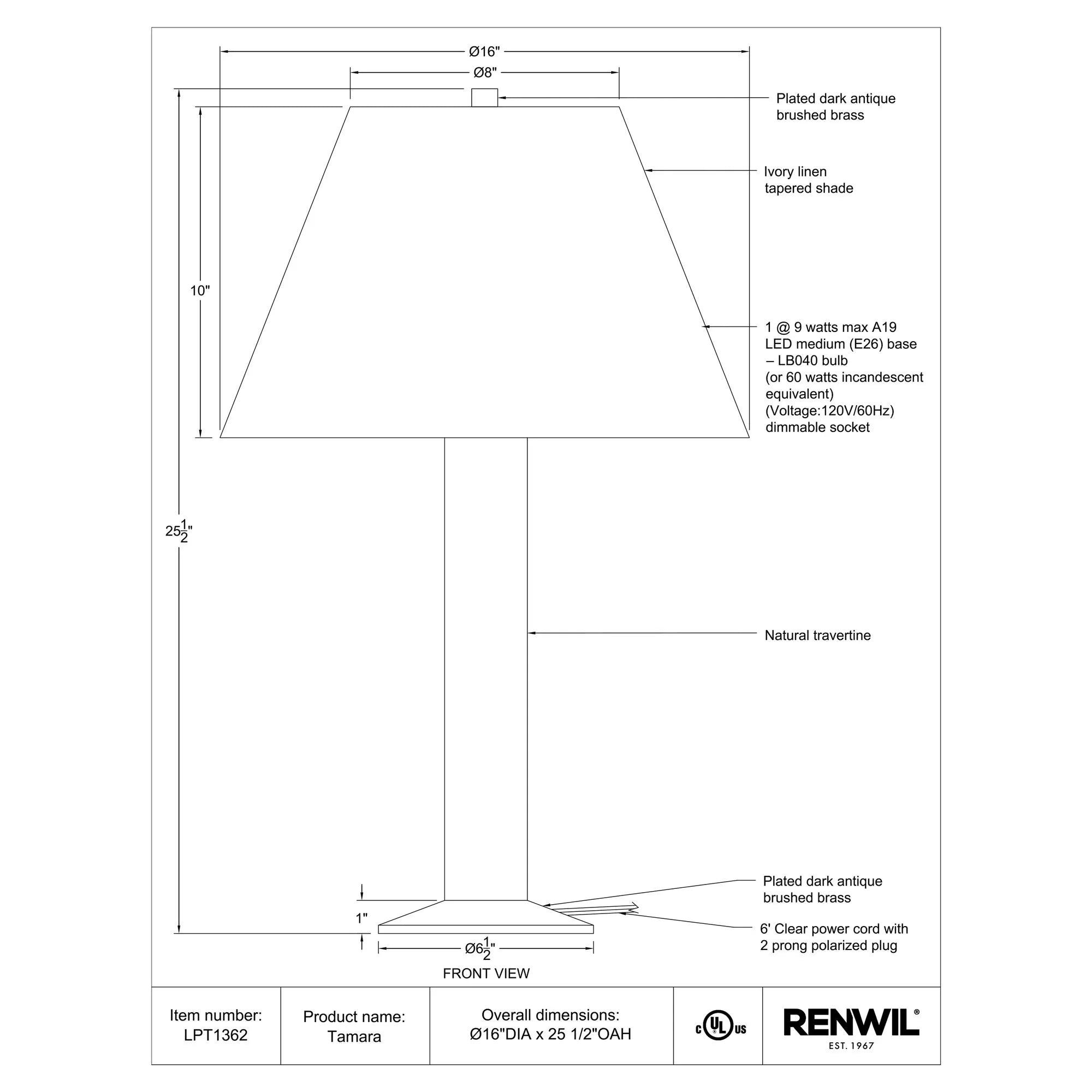 Tamara Table Lamp