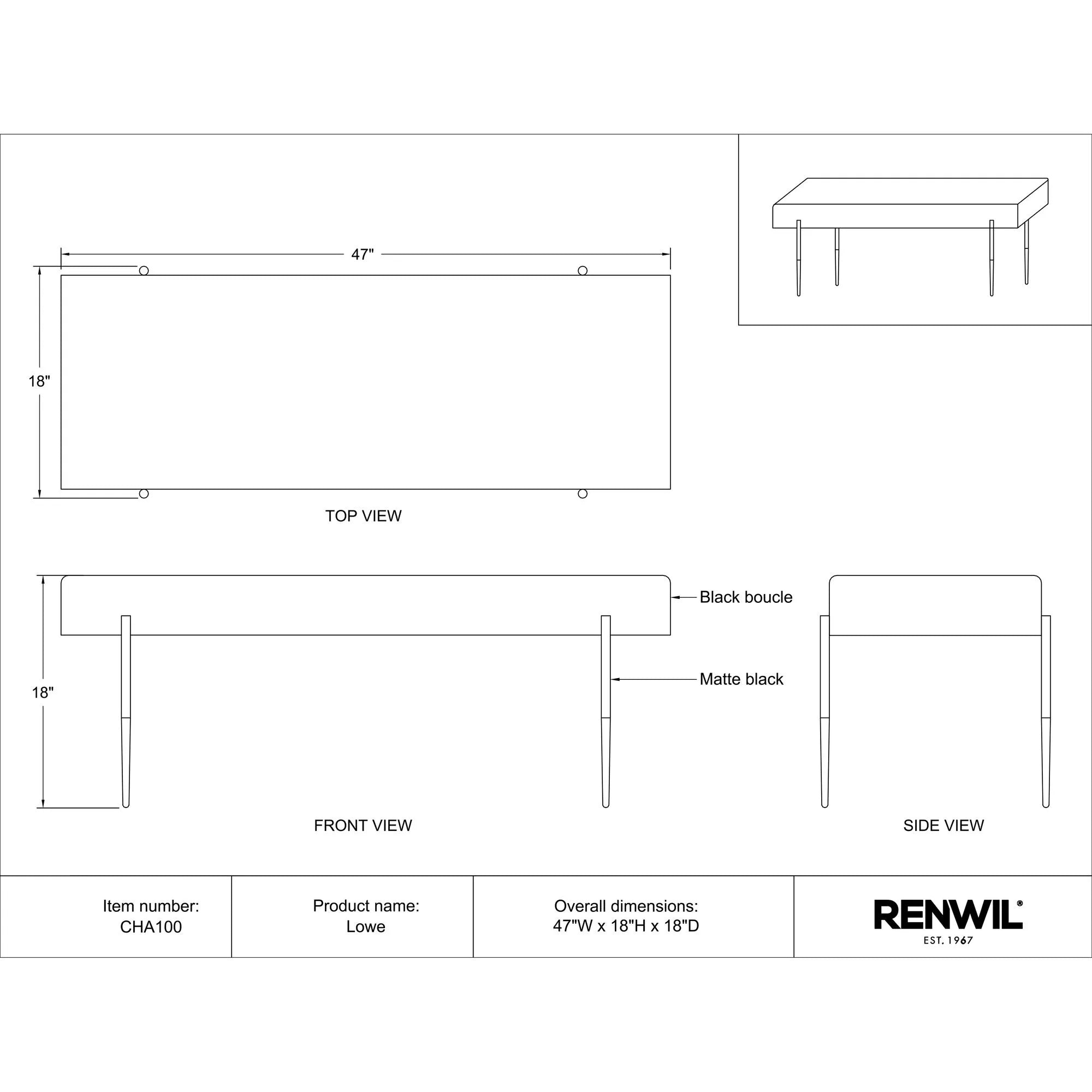 Lowe Dining Bench