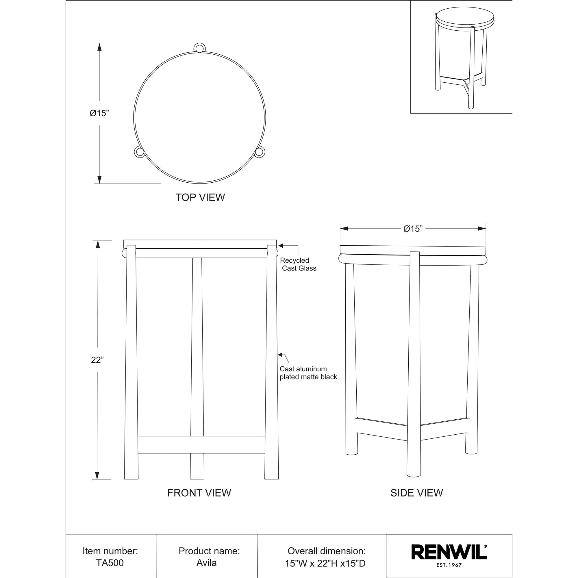 Avila Side & End Table