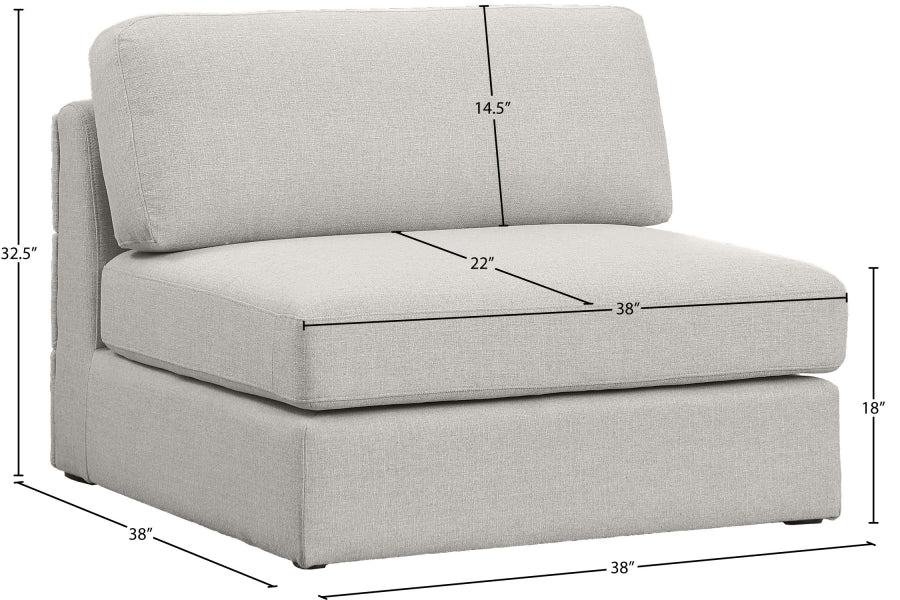 Beckham Linen Textured Fabric Upholstered Armless Modular Chair
