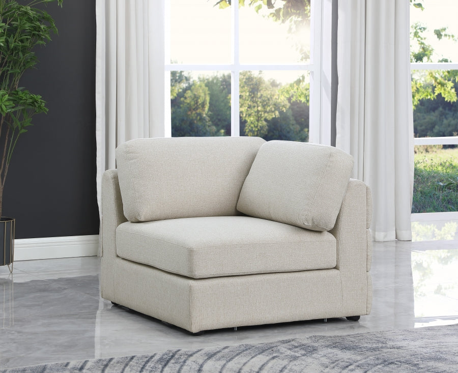 Beckham Linen Textured Fabric Upholstered Corner Modular Chair