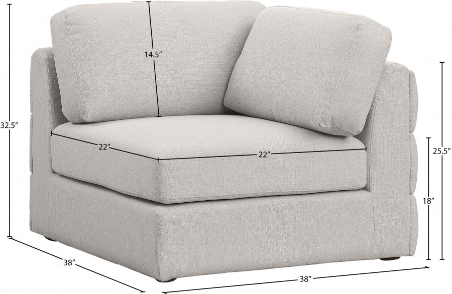 Beckham Linen Textured Fabric Upholstered Corner Modular Chair