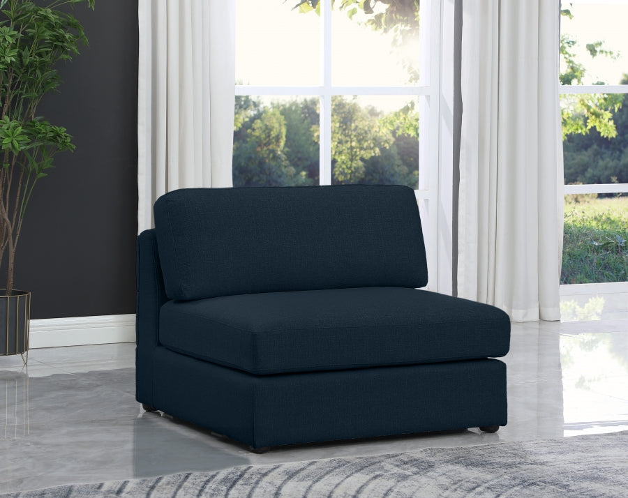 Beckham Linen Textured Fabric Upholstered Armless Modular Chair